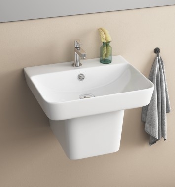 Pedestal Wash Basin White
