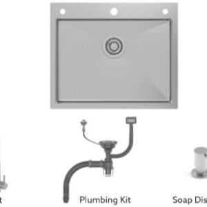 Carysil Waltz 610 SS Kitchen Sink Semi Loaded (24X20X8)