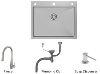 Carysil Waltz 610 SS Kitchen Sink Semi Loaded (24X20X8)
