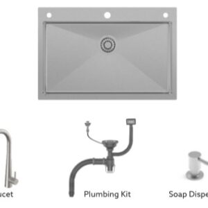 Carysil Waltz 750 SS Kitchen Sink Semi Loaded (30X20X8)