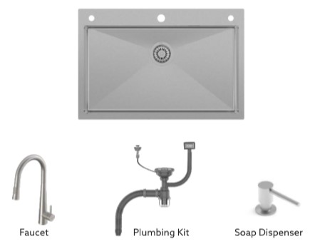Carysil Waltz 750 SS Kitchen Sink Semi Loaded (30X20X8)
