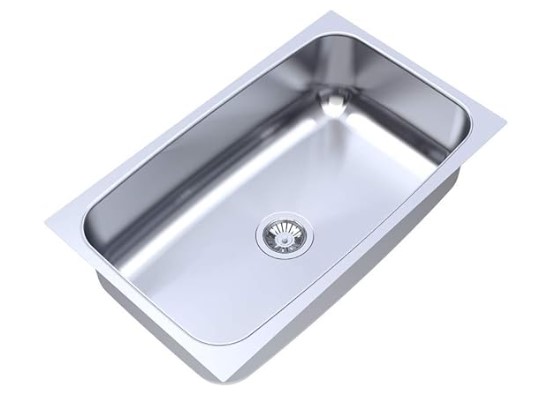 Carysil Elegance Single Bowl Glossy Finish Kitchen Sink (30X18X9)