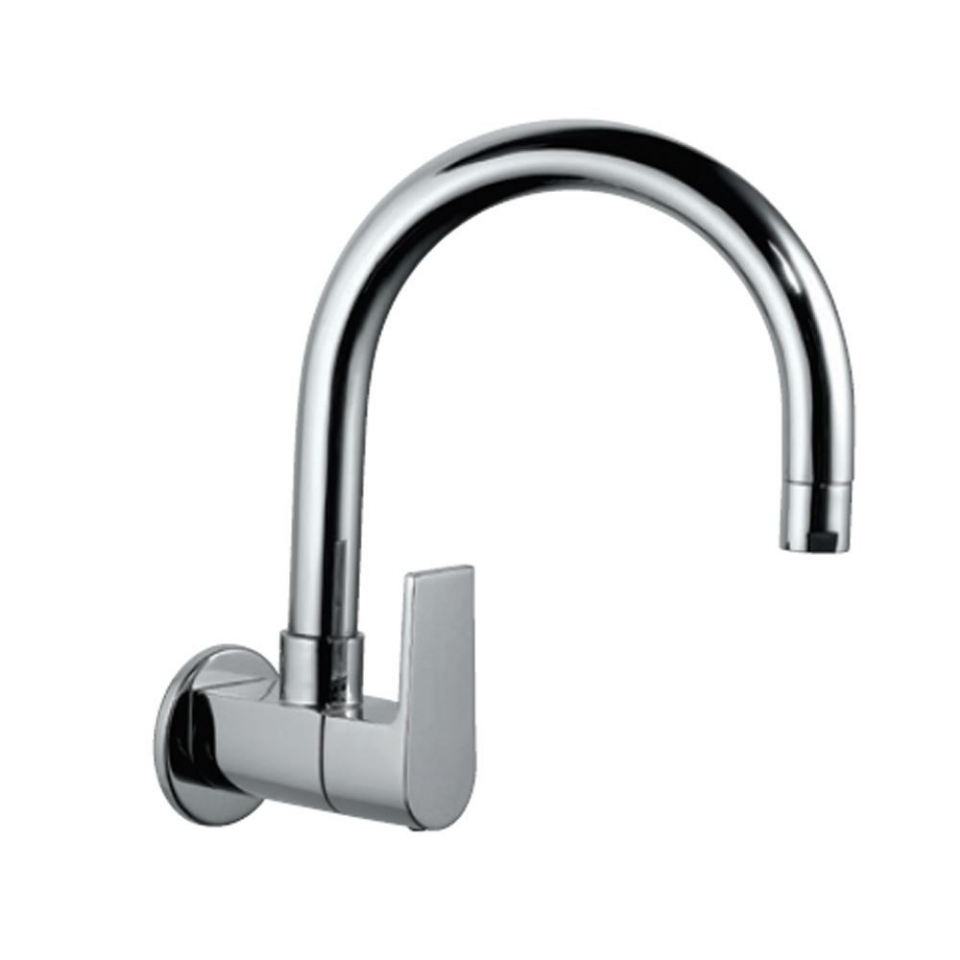 Sink Cock with Regular Swinging Spout (Wall Mounted Model) With Wall Flange