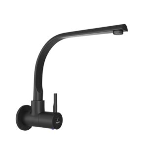 Sink Cock with Long Extended Swinging Spout (Wall Mounted Model) with Wall Flange