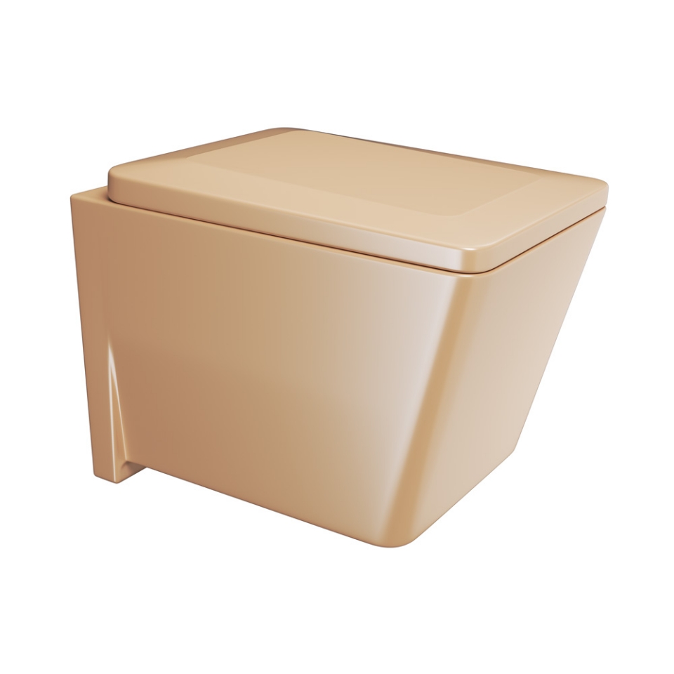 Rimless Blind Installation Wall Hung WC - Beige Matt