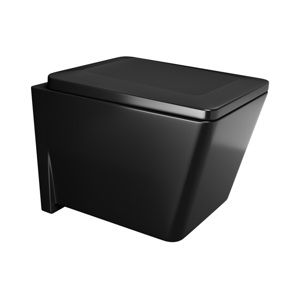 Rimless Blind Installation Wall Hung WC - Black Matt