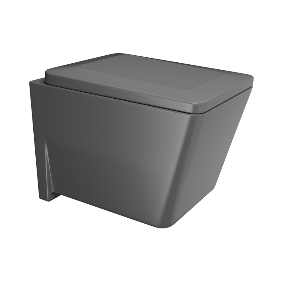 Rimless Blind Installation Wall Hung WC - Grey Matt