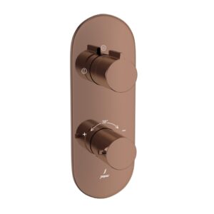 Aquamax Exposed Part Kit of Thermostatic Shower Mixer with 2-way diverter - Blush Gold Bright PVD