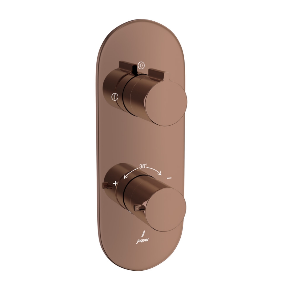Aquamax Exposed Part Kit of Thermostatic Shower Mixer with 2-way diverter - Blush Gold Bright PVD