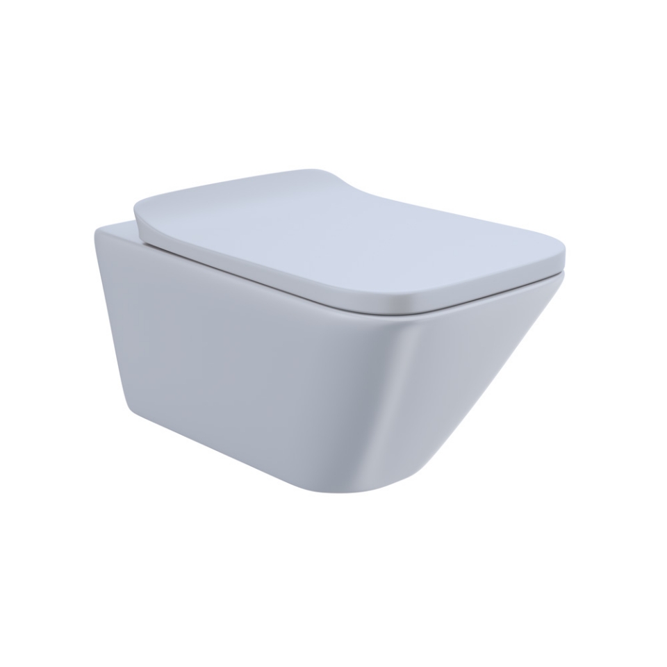 Rimless Blind Installation Wall Hung WC - Ice Blue Matt