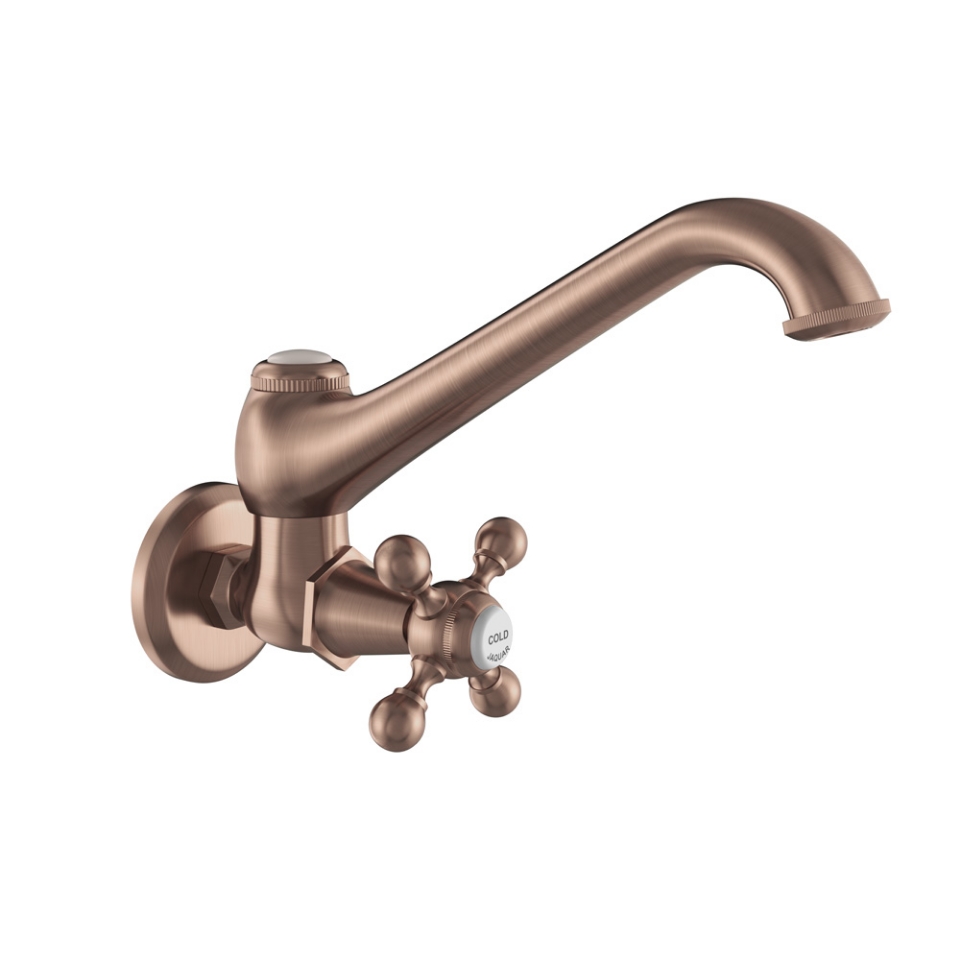 Sink Cock with Regular Swinging Spout (Wall Mounted Model) with Wall Flange