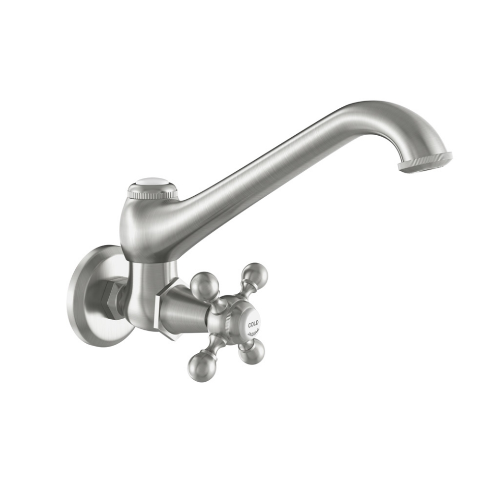 Sink Cock with Regular Swinging Spout (Wall Mounted Model) with Wall Flange