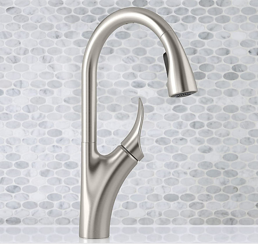 Emile Pull-down kitchen sink faucet with two-function sprayhead