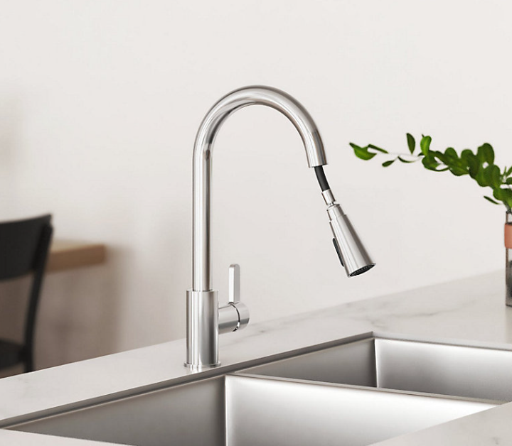 Atom™ Pull-down kitchen sink faucet with two-function sprayhead
