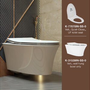Veil wall hung toilet bundle in White
