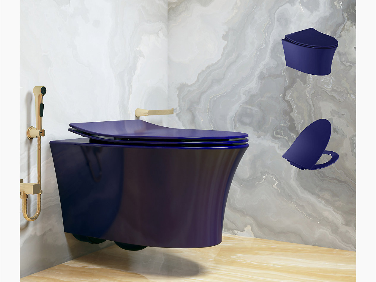 Veil wall hung toilet bundle in Indigo