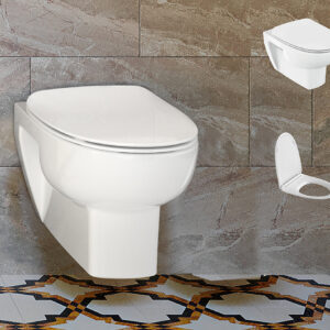 Reach wall hung toilet bundle in White