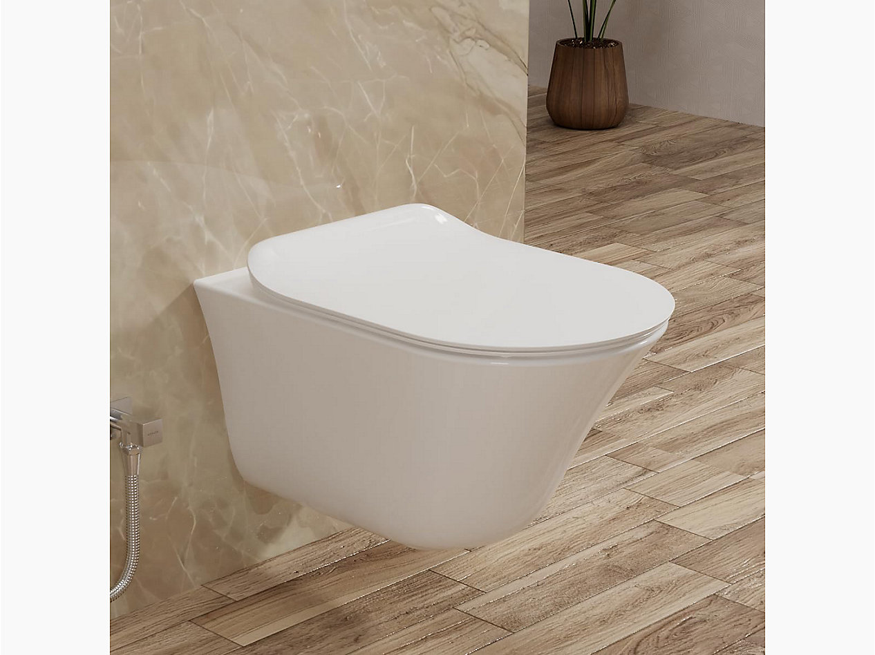Vive wall hung toilet bundle in White