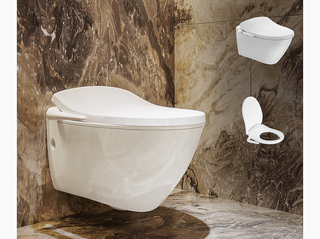 Presquile wall hung with pureclean toilet bundle in White