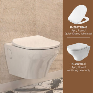 APT Round complete wall hung toilet bundle in White