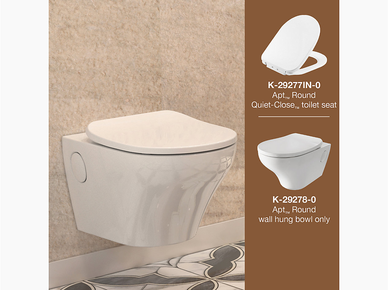 APT Round complete wall hung toilet bundle in White