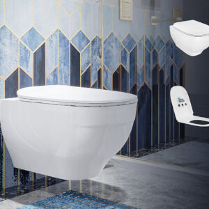 Trace wall hung toilet bundle in White