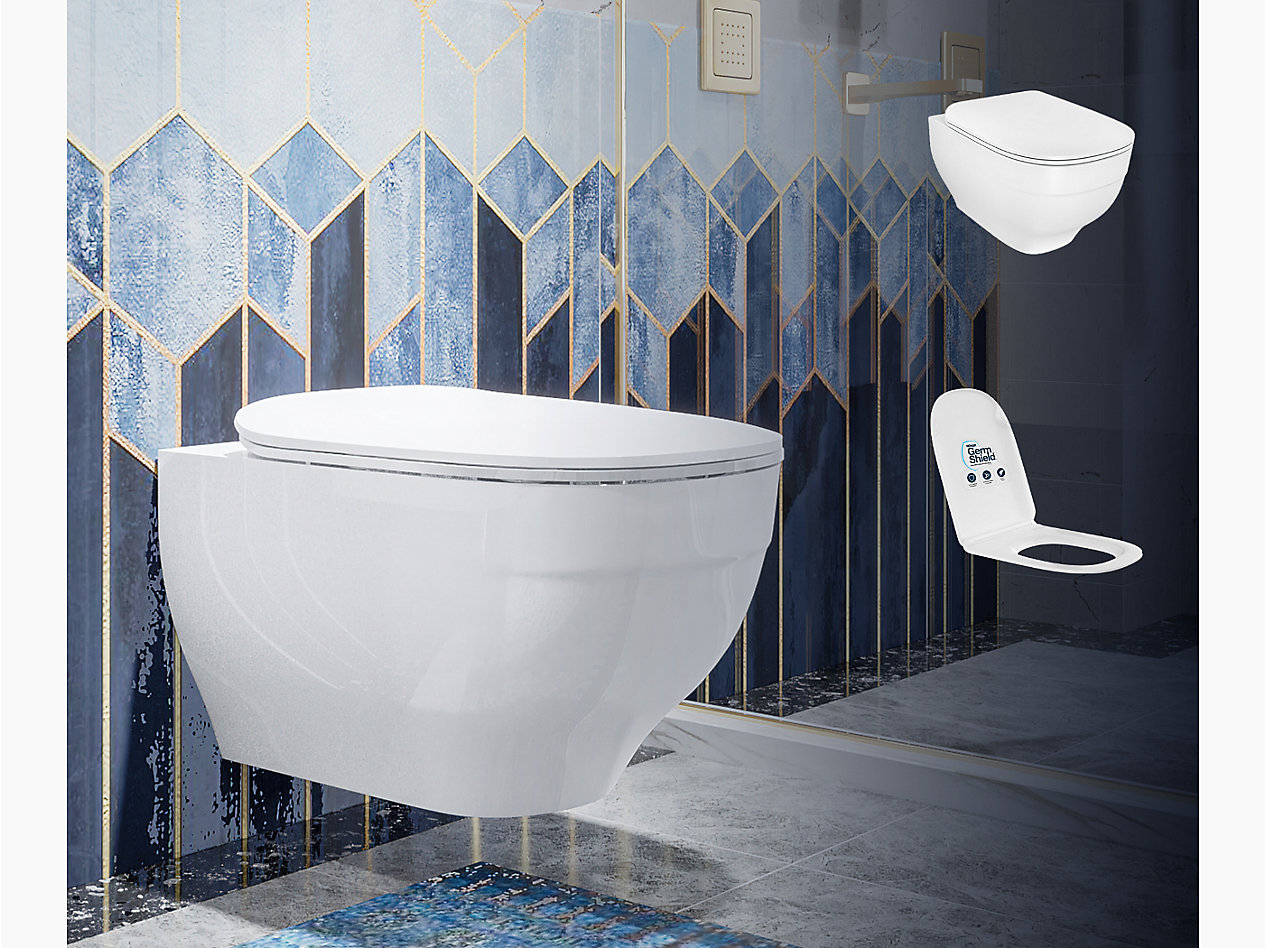 Trace wall hung toilet bundle in White