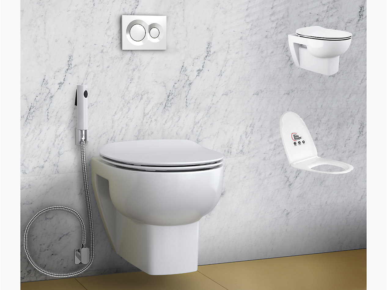 Reach Eco wall hung toilet bundle in White