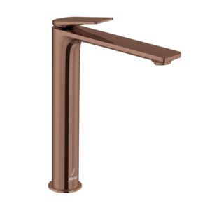 Single Lever Tall Boy Basin Mixer – Blush Gold Bright PVD